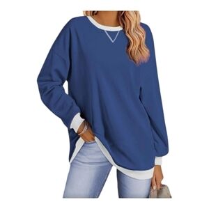 Fantaslook. Blue Crewneck Sweatshirt/Top. Sizes: XL & 2XL. NWT.